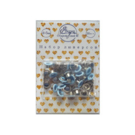 Набор люверсов, Голубой, эмаль, 30 шт, Scrapego