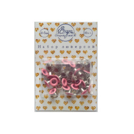 Набор люверсов, Розовый, эмаль, 30 шт, Scrapego