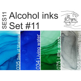 Набір алкогольних чорнил 10ml + розчинник 120ml Set #11, SES11, ScrapEgo