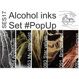 Набор алкогольных чернил 10ml + растворитель120ml Set #17, SES17, ScrapEgo
