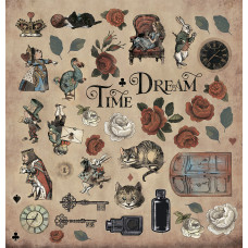 Аркуш двостороннього паперу 30x30 Картинки для вирізання Time to Dream, Scrapmir