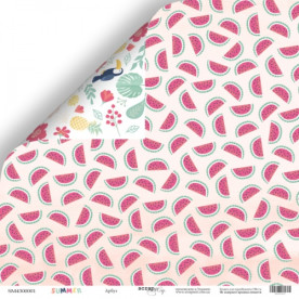 Лист двусторонней бумаги 30x30 Арбуз Summer Scrapmir