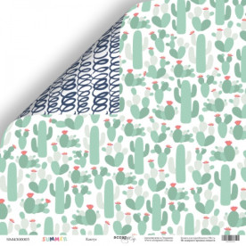 Лист двусторонней бумаги 30x30 Кактус Summer Scrapmir