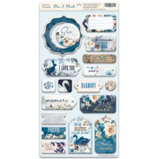 Чіпборд для скрапбукінгу 18шт  Blue & Blush ENG, Scrapmir