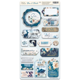 Чипборд для скрапбукинга 18шт Blue & Blush ENG, Scrapmir