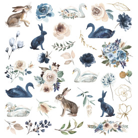 Лист односторонней бумаги 30х30см Для вырезания Blue & Blush Scrapmir