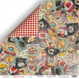 Лист двостороннього паперу, Етикетки, Sugar and Spice, 30x30см, Scrapmir