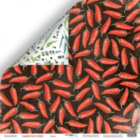 Лист двостороннього паперу, Перець, Sugar and Spice, 30x30см, Scrapmir