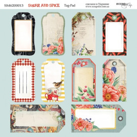 Аркуш двостороннього паперу, Tag-Pad, Sugar and Spice, 20х20см, Scrapmir