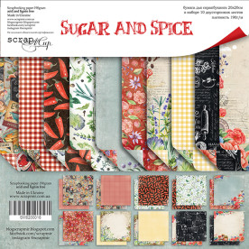 Набор двусторонней бумаги, Sugar and Spice, 10шт, 20х20см, Scrapmir
