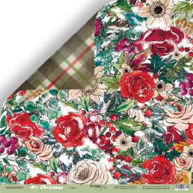 Лист двусторонней бумаги 30х30см Снег от Scrapmir Art Christmas