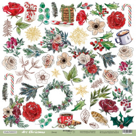 Лист одностороннього паперу, Декор, Art Christmas, 30x30см, Scrapmir