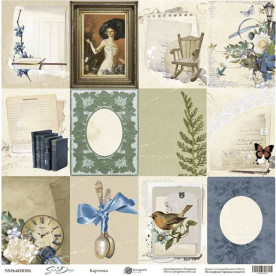 Лист односторонней бумаги, Карточки из коллекции Some days, 30x30 см, Scrapmir
