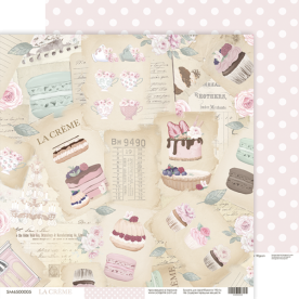 Лист двостороннього паперу, 05 з колекції La Creme, 30x30 см, Scrapmir