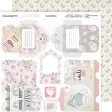 Лист двусторонней бумаги, Конверты La Creme, 20х20 см, Scrapmir