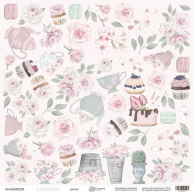 Лист односторонней бумаги, Декор из коллекции La Creme, 30x30 см, Scrapmir