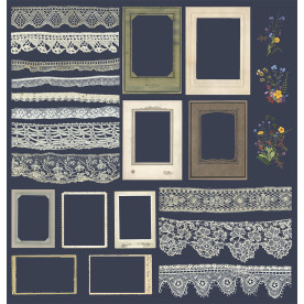 Лист односторонней бумаги, Для вырезания, Herbarium Wild summer, 30x30 см, Scrapmir