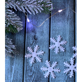 Снежинка из фетра, белый цвет, 4 см, толщина 1 мм