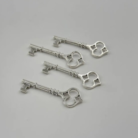 Металева підвіска, Ключик, 1 шт, колір срібло, 60х20 мм