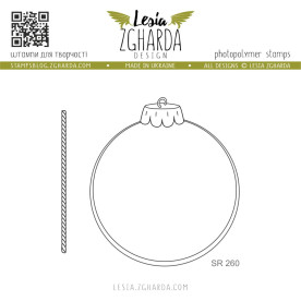 Штамп, Рождественское украшение со шнуром, 10х10см, Lesia Zgharda