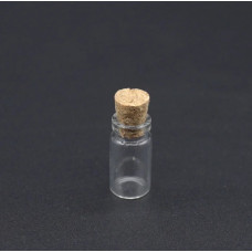 Стеклянная мини бутылочка 16*35 мм, 4 мл с пробковой крышкой