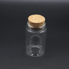 Стеклянная мини бутылочка 70х47 мм, 80 мл с пробковой крышкой, 1 шт