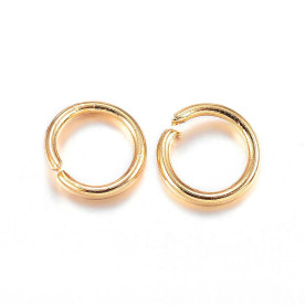 Набір кілець з нержавіючої сталі, 10 шт, покриття золото 18К, 3x0,4 мм