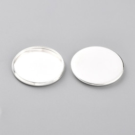 Основа под кабошон Круглая рамка, цвет серебро, внутренний размер 18 мм, внешний размер 20 мм