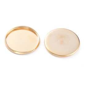 Основа під кабошон Кругла рамка, колір золото, внутрішній розмір 20 мм, зовнішній розмір 22 мм