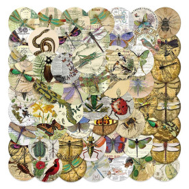 Набір наліпок Круглі комахи, 47 мм, 50 од., водостійки