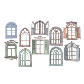 Набор наклеек Открытые окна, 5-10 см, 10 штук
