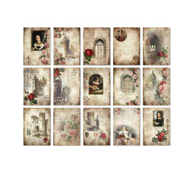 Набор карток для декору Вінтажна романтика, 14х10 см, 30 штук