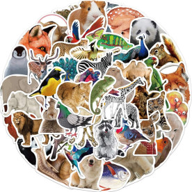 Набор наклейок Тварини, водостійкі, 30-60 мм, 50 од.