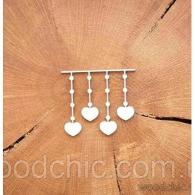 Чіпборд Підвіска сердечка,4 WOODChic