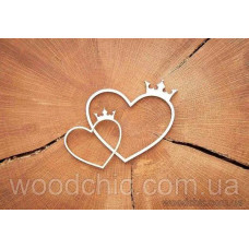 Чіпборд, Серце з коронкою, великий, Woodchic