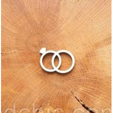 Чіпборд Кільця з діамантом, 3х2 см, WOODChic