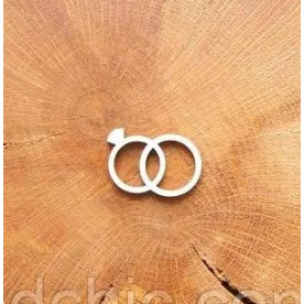 Чіпборд Кільця з діамантом, 3х2 см, WOODChic