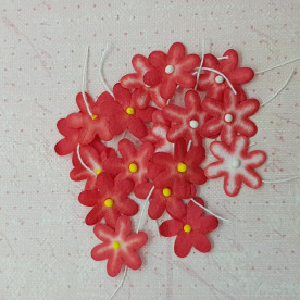 Набор плоских цветочков, красный, 1,5 см, 10 шт