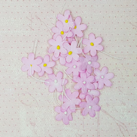 Набір плоских квіточок в ніжно-рожевих тонах, 1,5 см, 10 шт