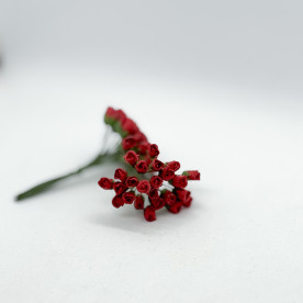 Набор бутонов роз, 7 мм, красный, 10 шт