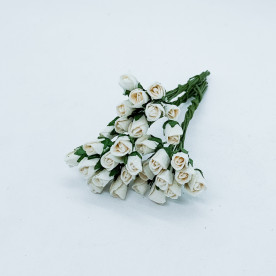 Набір бутонів троянд, 7 мм, білий, 10 шт