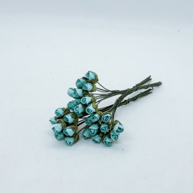 Набір бутонів троянд, 7 мм, блакитний, 10 шт