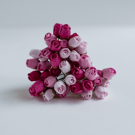 Набор полуоткрытых бутонов роз, 10 мм, в розовых тонах, 10 шт