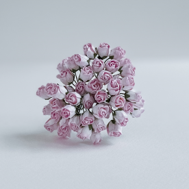 Набір напіврозквітлих бутонів троянд, 10 мм, рожево-кремовий, 10 шт