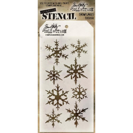 Трафарет багаторазовий, Snowflakes, 12х25 см, Tim Holtz