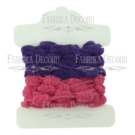 Набір тасьми з помпонами TPVC, фіолетовий та рожевий, Фабрика Декору