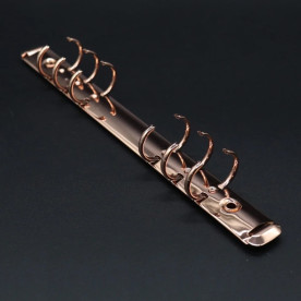 Кільцевій механізм 6 кілець, розмір 230x20мм (А5), колір рожеве золото