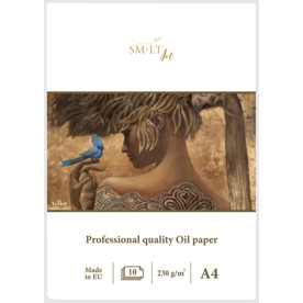 Склейка для олії PRO CREATE А4, 230г/м2, 10л, білий льняний папір, SMILTAINIS