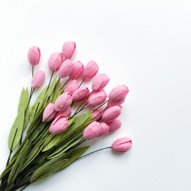 Тюльпан, колір рожевий на стеблі, 1.25 см, 1 шт.