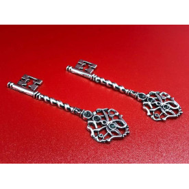 Металлический ключик, серебро, 68х21мм